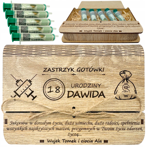 Pudełko na pieniądze - ZASTRZYK GOTÓWKI