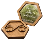 Pudełko na Obrączki Ślubne Personalizowany Nadruk 