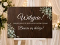 TABLICA POWITALNA ŚLUB WESELE DREWNIANA OZDOBA NATURALNE DREWNO DEKORACJA