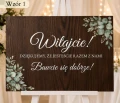TABLICA POWITALNA ŚLUB WESELE DREWNIANA OZDOBA NATURALNE DREWNO DEKORACJA