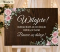 TABLICA POWITALNA ŚLUB WESELE DREWNIANA OZDOBA NATURALNE DREWNO DEKORACJA