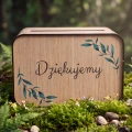 PUDEŁKO na KOPERTY ŚLUB WESELE DREWNIANA SKRZYNIA DĄB
